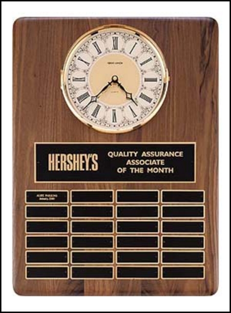 Perpetual Plaque with 24 Plates and Clock (15 1/4"x21")